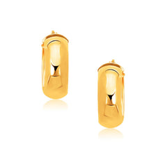 14k Yellow Gold Wide Medium Hoop Earrings with Snap Lock - Sable Gold