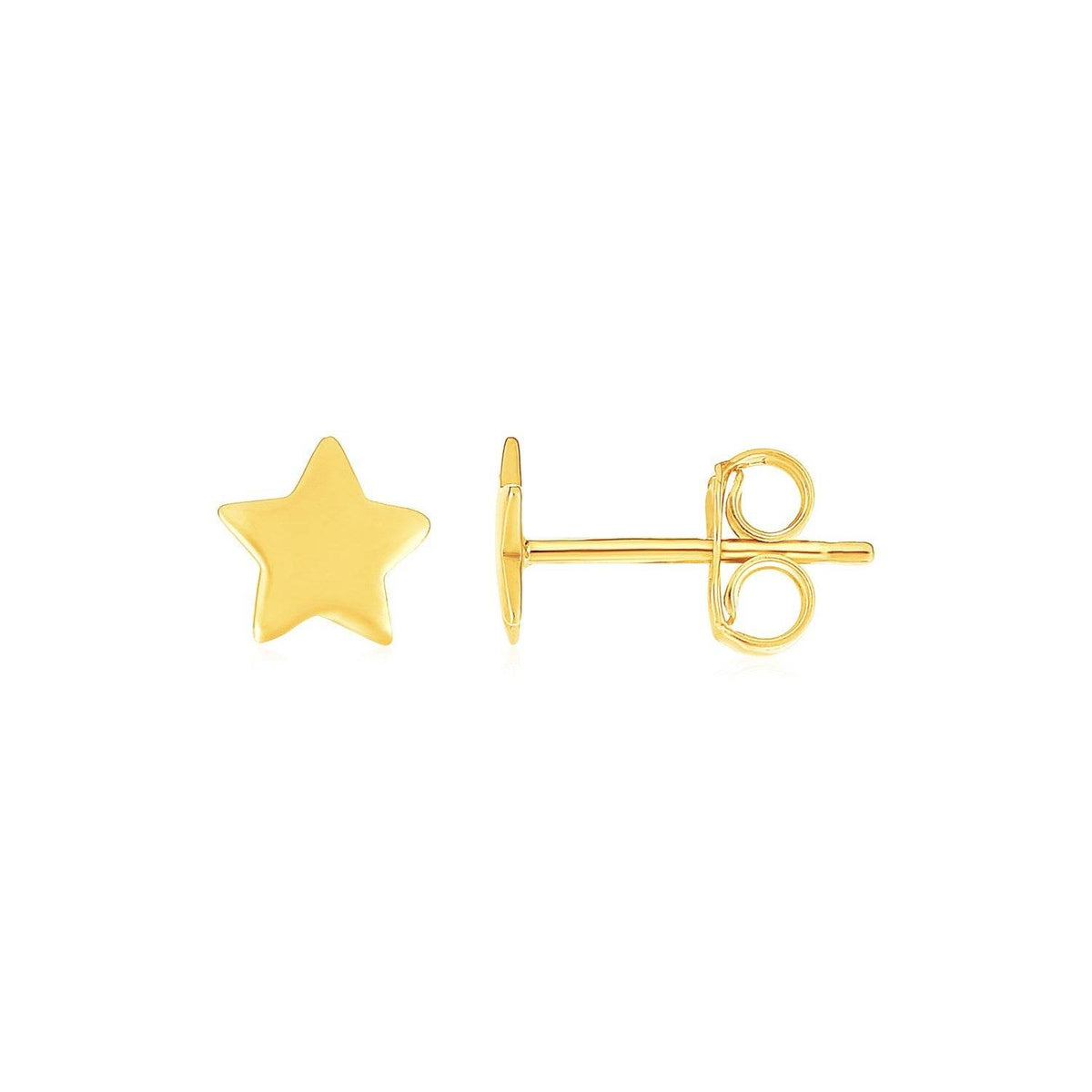 14k Yellow Gold Post Earrings with Stars(6.5mm) - Sable Gold