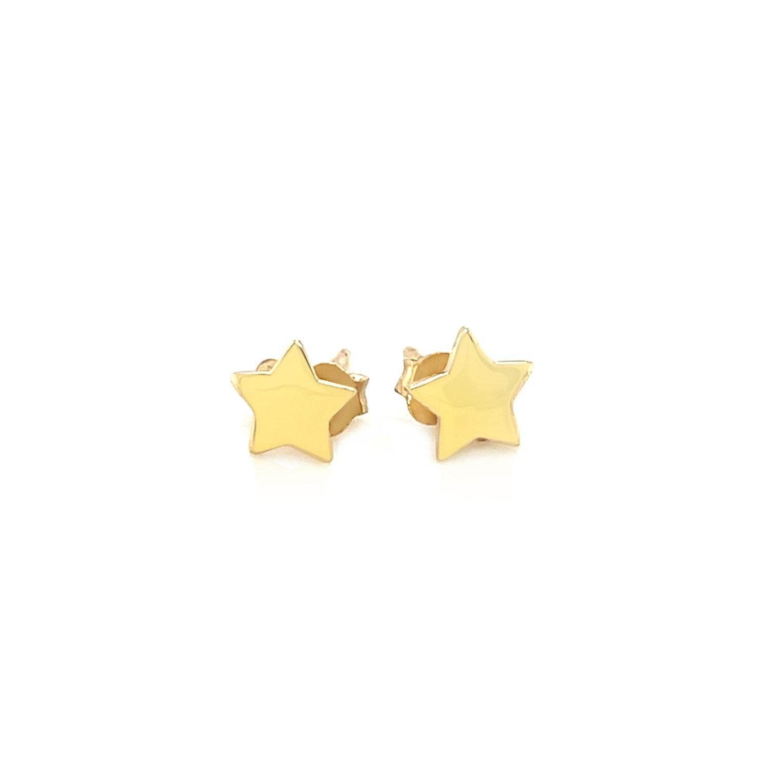 14k Yellow Gold Post Earrings with Stars(6.5mm) - Sable Gold