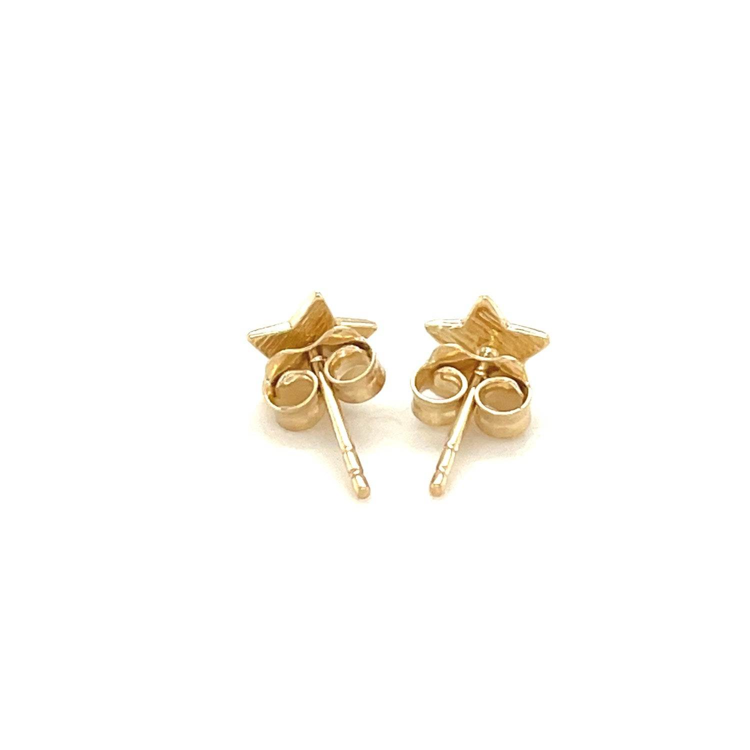 14k Yellow Gold Post Earrings with Stars(6.5mm) - Sable Gold