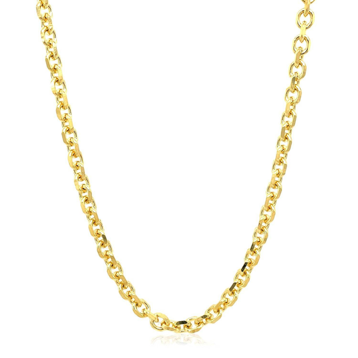 14k Yellow Gold Diamond Cut Cable Link Chain (3.70 mm) - Sable Gold