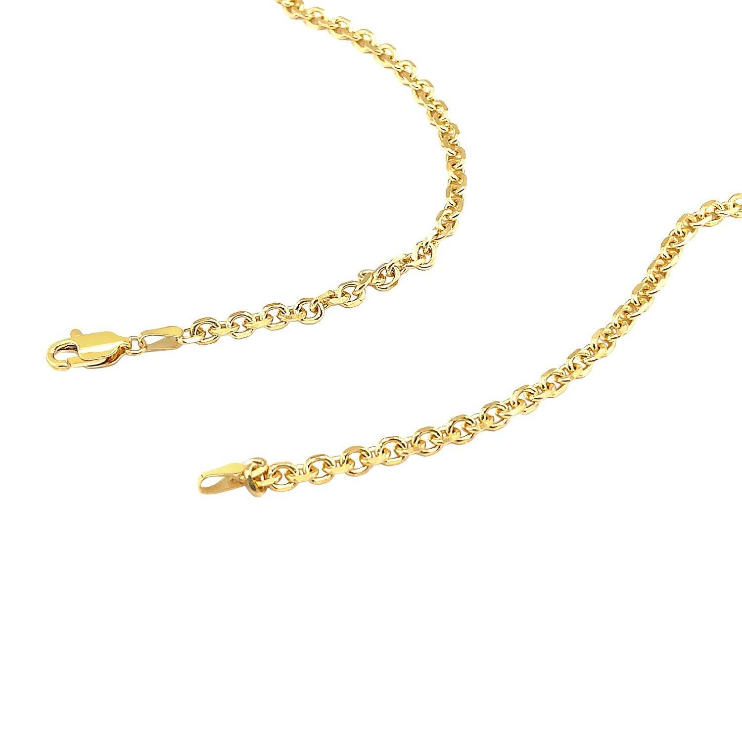 14k Yellow Gold Diamond Cut Cable Link Chain (3.70 mm) - Sable Gold