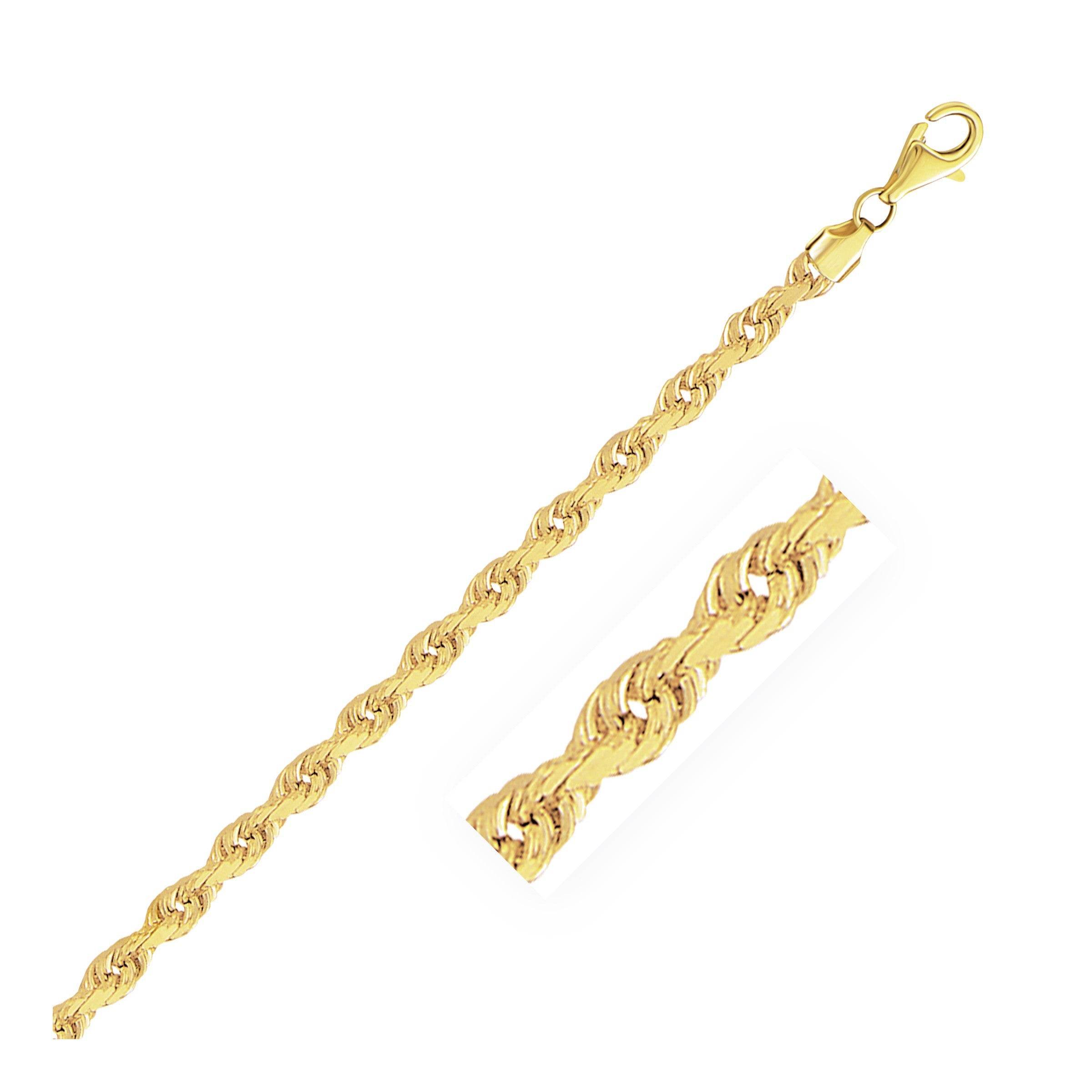 10k Yellow Gold Solid Diamond Cut Rope Chain (4.00 mm) - Sable Gold