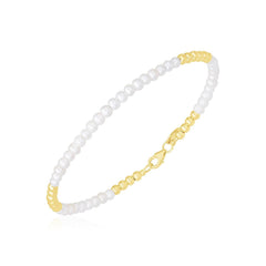 14k Yellow Gold High Polish Freshwater Pearl Pallina Bead Bracelet (2.00 mm) - Sable Gold