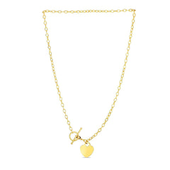 Toggle Necklace with Heart Charm in 14k Yellow Gold - Sable Gold