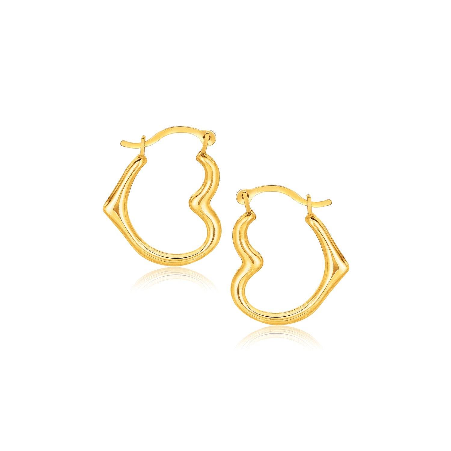 10k Yellow Gold Heart Hoop Earrings - Sable Gold