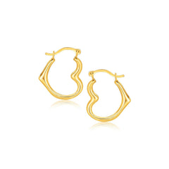 10k Yellow Gold Heart Hoop Earrings - Sable Gold