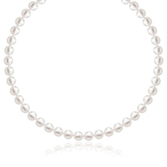 14k Yellow Gold Necklace with White Freshwater Cultured Pearls (6.0mm to 6.5mm) - Sable Gold