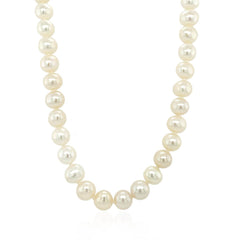 14k Yellow Gold Necklace with White Freshwater Cultured Pearls (6.0mm to 6.5mm) - Sable Gold