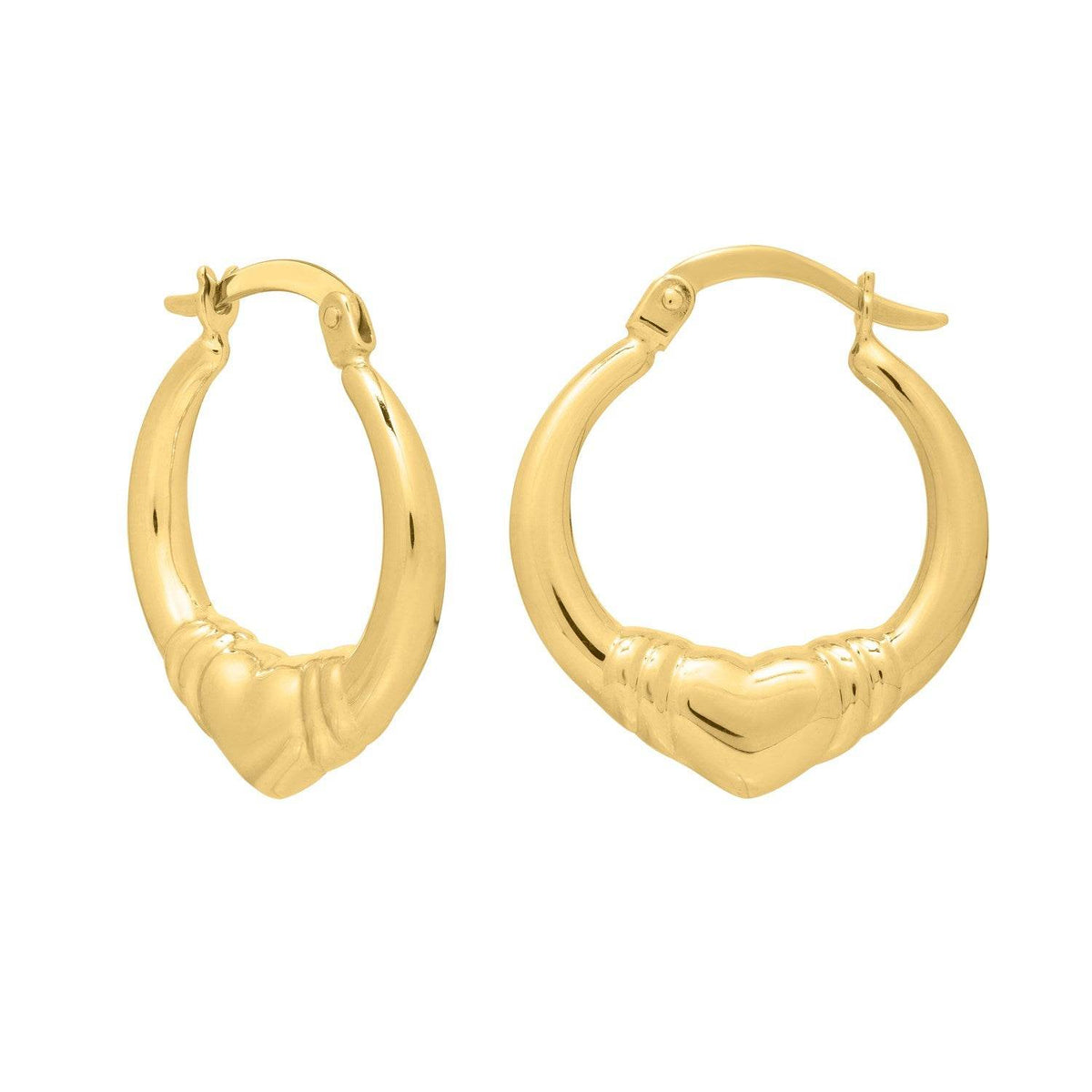 Large Heart Hoop Earrings in 14K Yellow Gold - Sable Gold