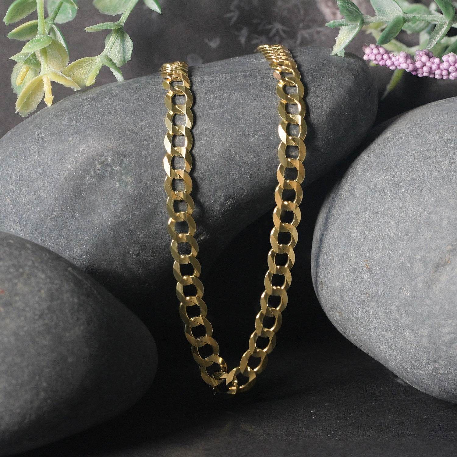 14k Yellow Gold Solid Curb Chain (5.70 mm) - Sable Gold