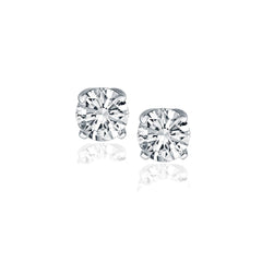 14k White Gold Diamond Four Prong Stud Earrings (1 cttw) - Sable Gold