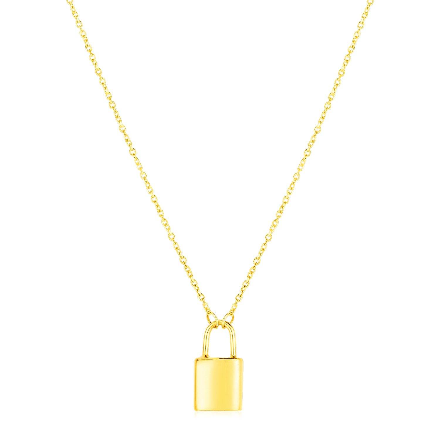 14k Yellow Gold Padlock Necklace - Sable Gold