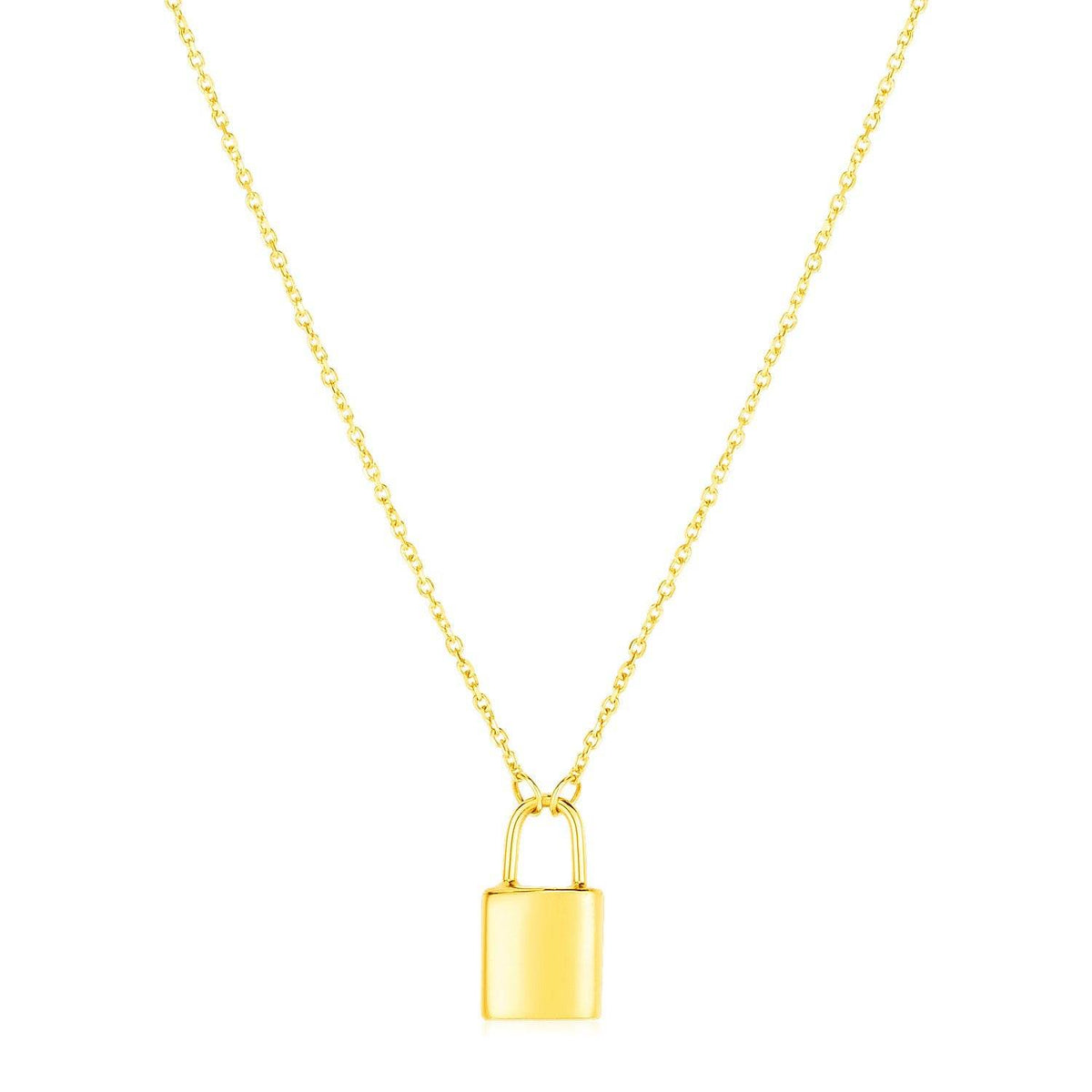 14k Yellow Gold Padlock Necklace - Sable Gold