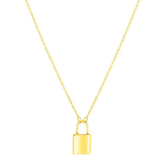 14k Yellow Gold Padlock Necklace - Sable Gold