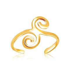 14k Yellow Gold Scrollwork Motif Toe Ring - Sable Gold