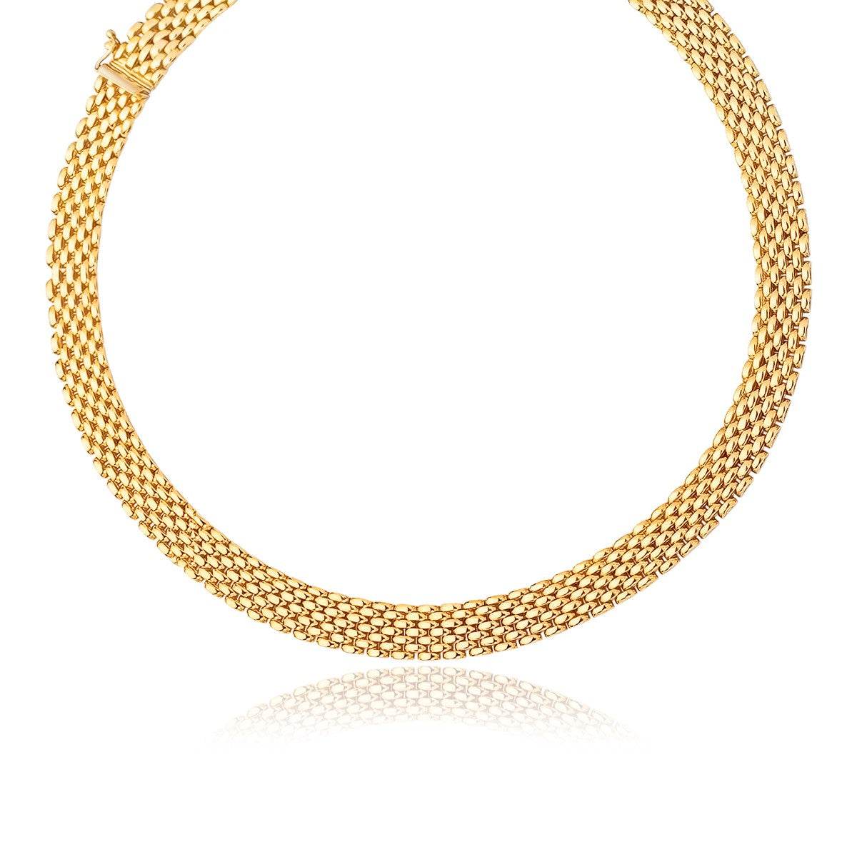 14k Yellow Gold Flexible Panther 9.0mm Line Necklace - Sable Gold