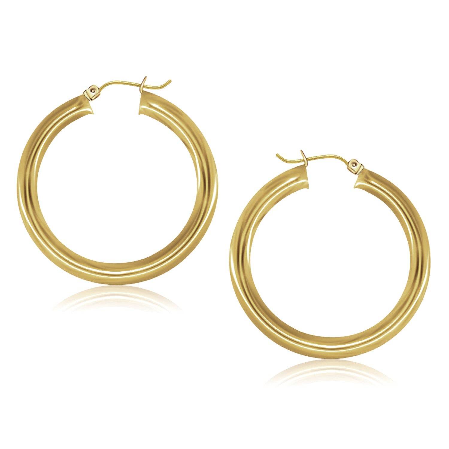 14k Yellow Gold Polished Hoop Earrings (5x40mm) - Sable Gold