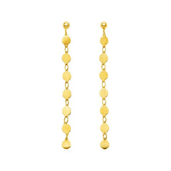 14k Yellow Gold Post Dangle Earrings with Polished Circles - Sable Gold