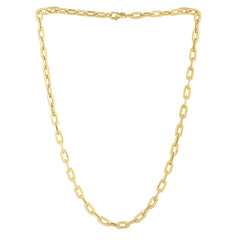 14k Yellow Gold Oval Domed Paperclip Chain Necklace (5.30 mm) - Sable Gold