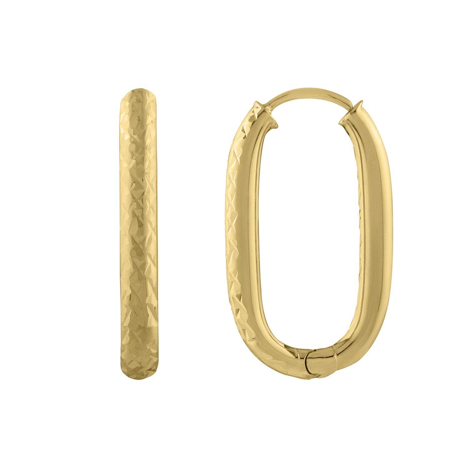 Endless Engraved Paperclip Hoop Earrings in 14K Yellow Gold - Sable Gold