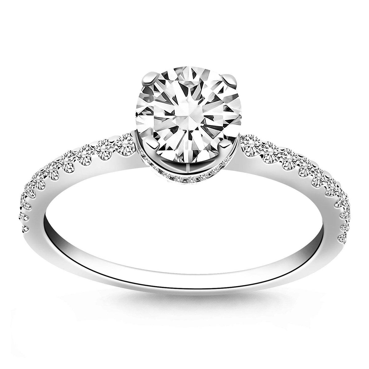 14k White Gold Diamond Collar Engagement Ring - Sable Gold