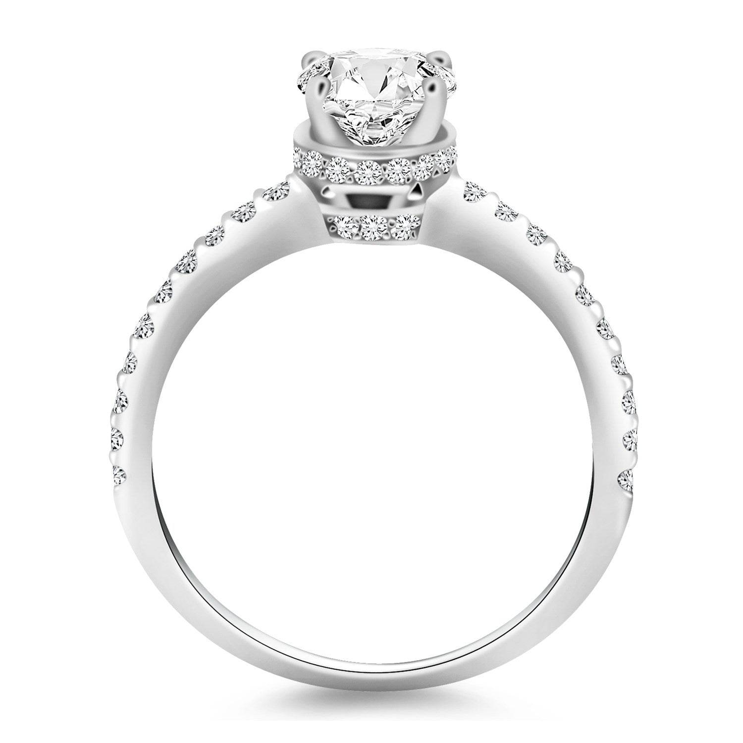 14k White Gold Diamond Collar Engagement Ring - Sable Gold