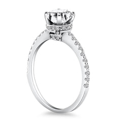 14k White Gold Diamond Collar Engagement Ring - Sable Gold