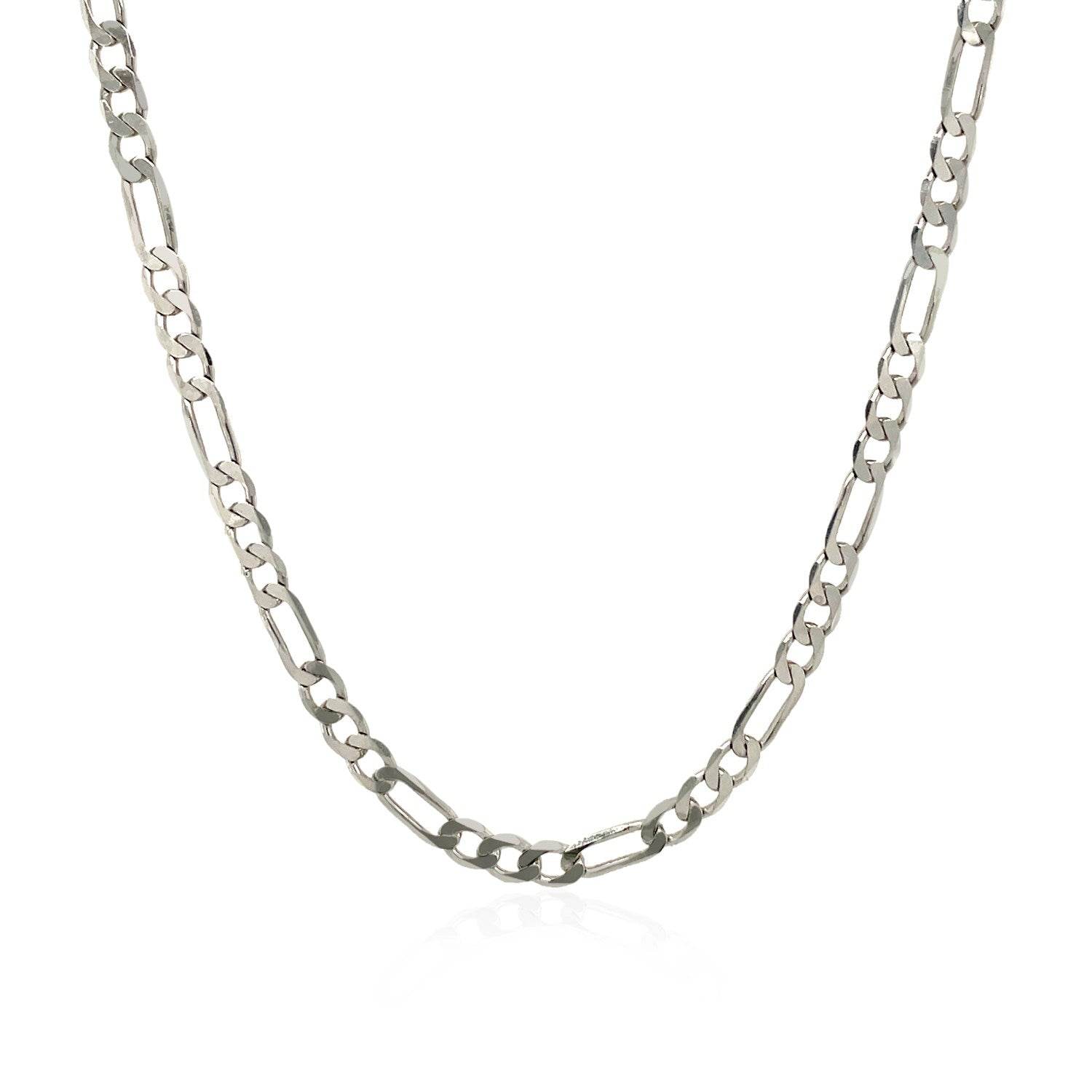 14k White Gold Solid Figaro Chain (3.00 mm) - Sable Gold