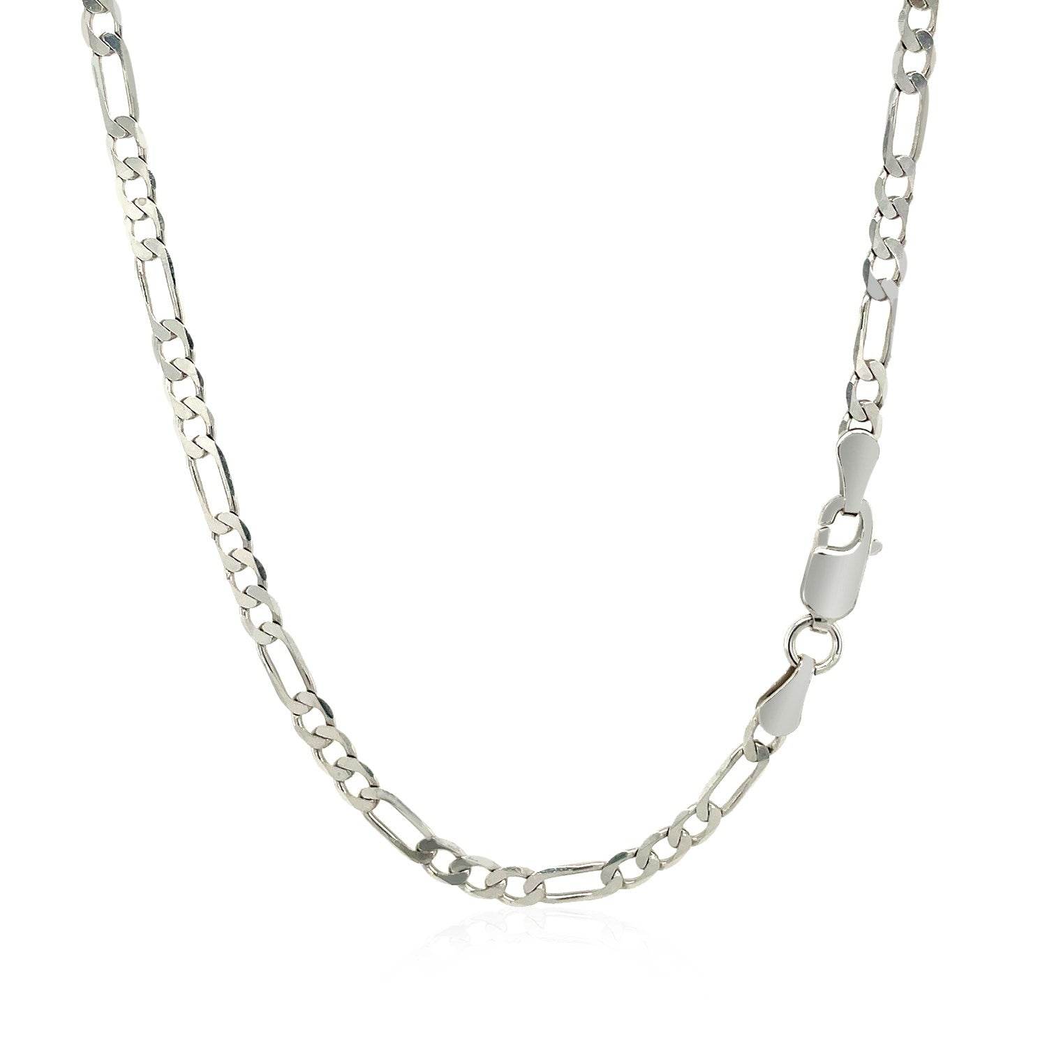 14k White Gold Solid Figaro Chain (3.00 mm) - Sable Gold