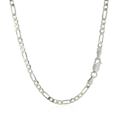 14k White Gold Solid Figaro Chain (3.00 mm) - Sable Gold