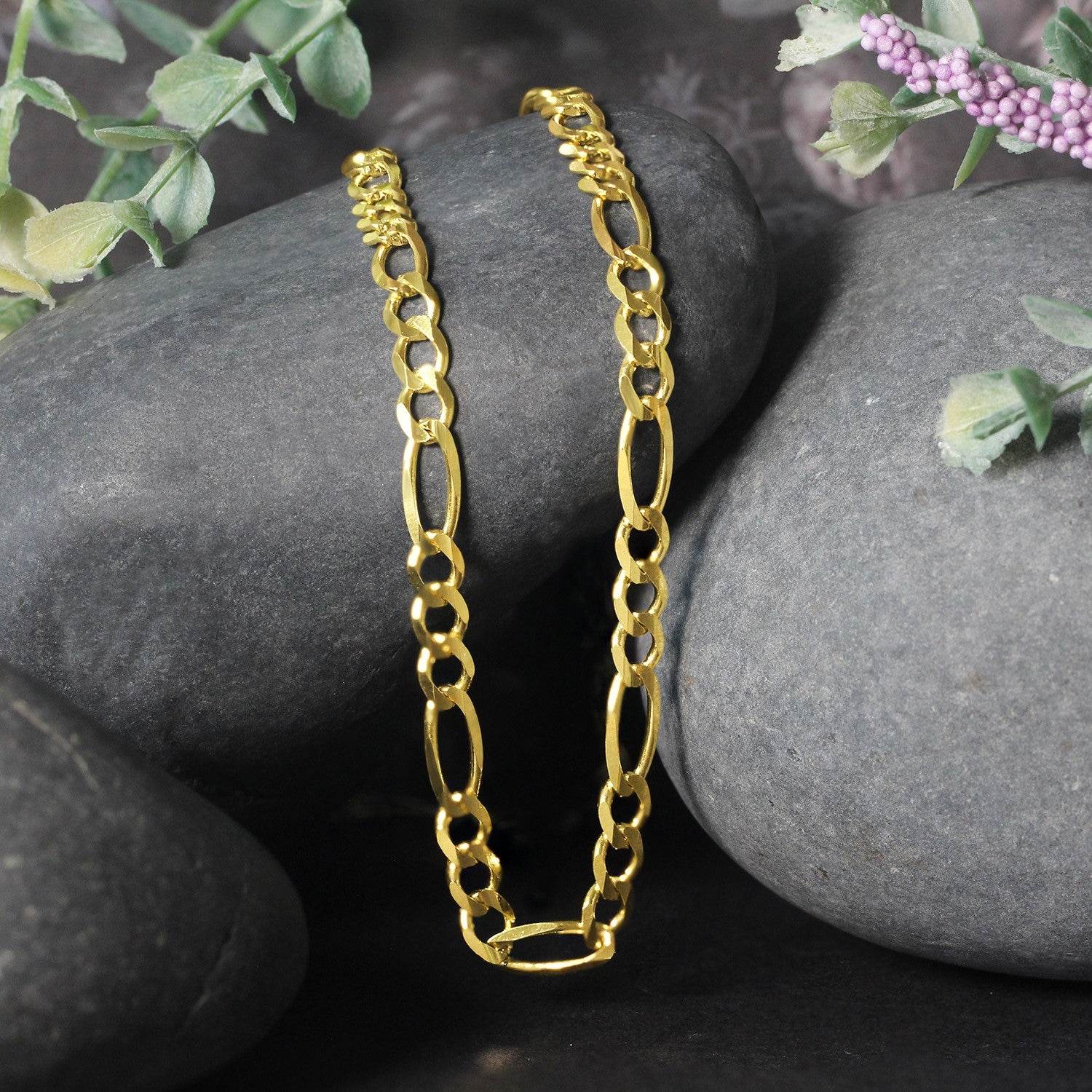 14k Yellow Gold Solid Figaro Chain (4.50 mm) - Sable Gold