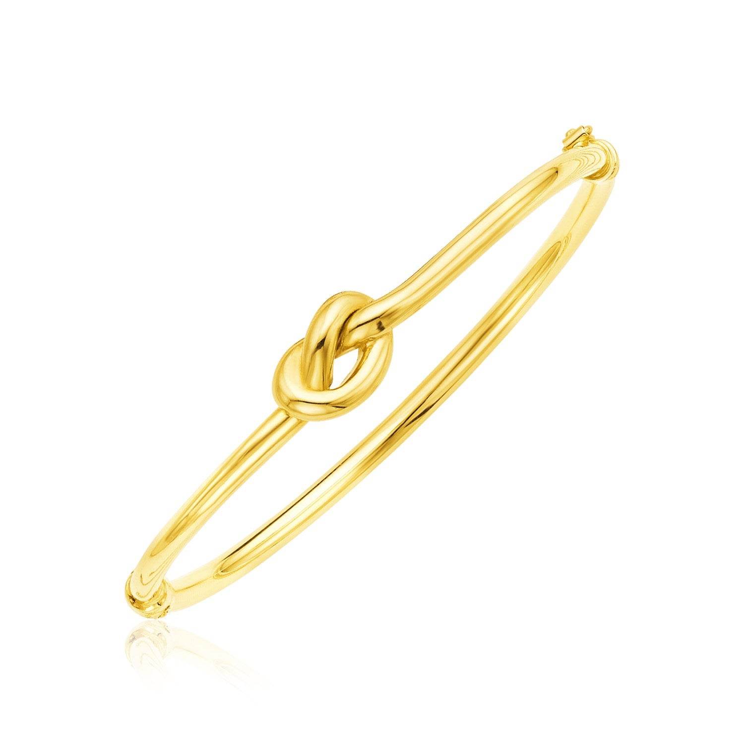 14k Yellow Gold Bangle Bracelet with Polished Knot (9.50 mm) - Sable Gold