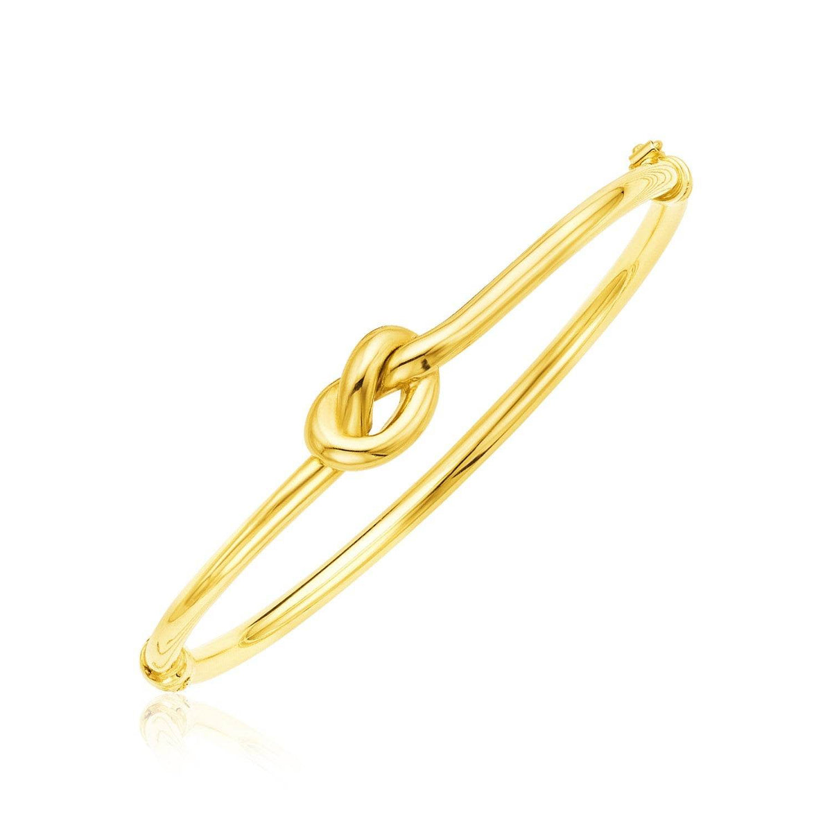 14k Yellow Gold Bangle Bracelet with Polished Knot (9.50 mm) - Sable Gold