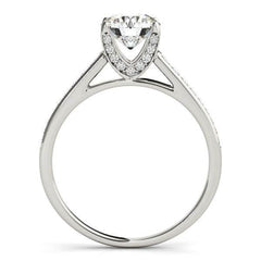 14k White Gold Diamond Engagement Ring With Cathedral Design (1 1/3 cttw) - Sable Gold