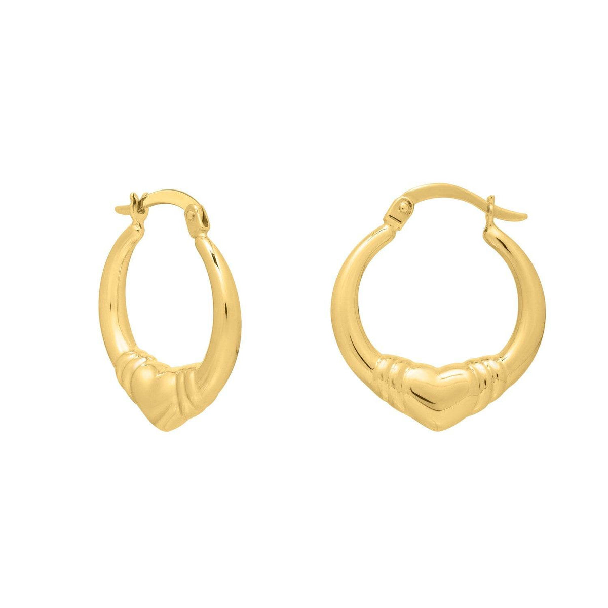 Medium Heart Hoop Earrings in 14K Yellow Gold - Sable Gold