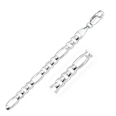 14k White Gold Solid Figaro Chain (6.00 mm) - Sable Gold