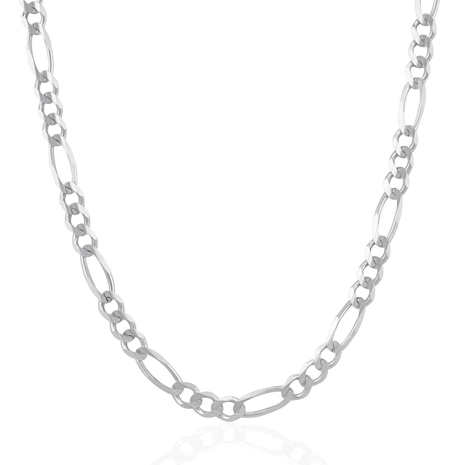 14k White Gold Solid Figaro Chain (6.00 mm) - Sable Gold