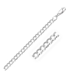 14k White Gold Solid Curb Chain (5.70 mm) - Sable Gold