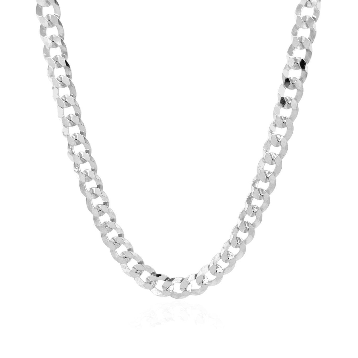 14k White Gold Solid Curb Chain (5.70 mm) - Sable Gold