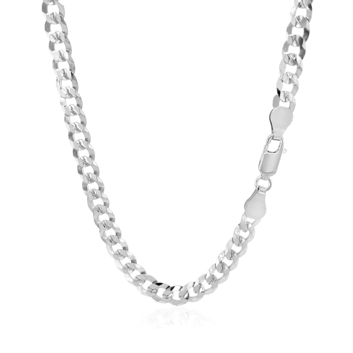 14k White Gold Solid Curb Chain (5.70 mm) - Sable Gold