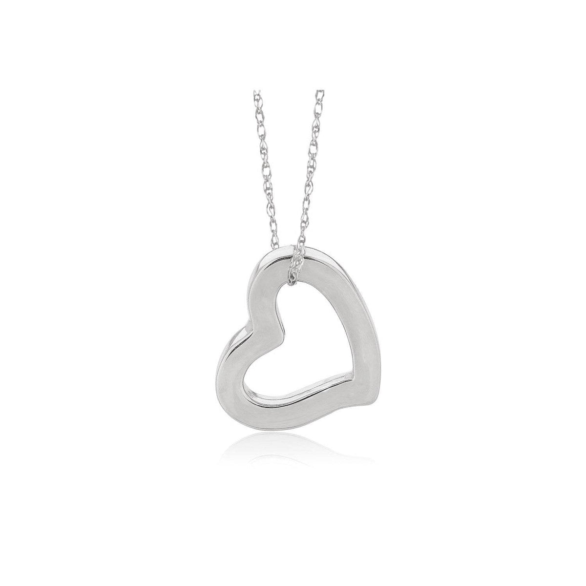 14k White Gold Heart Pendant - Sable Gold