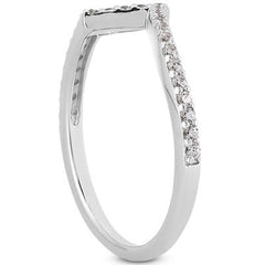 14k White Gold Fancy Zig Zag Pave Diamond Wedding Ring Band - Sable Gold