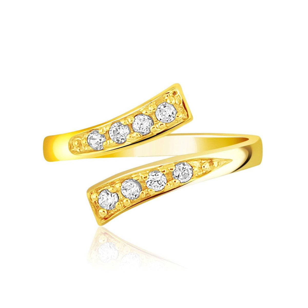 14k Yellow Gold Contemporary Cubic Zirconia Accented Toe Ring - Sable Gold