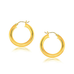 14k Yellow Gold Polished Hoop Earrings (5x30 mm) - Sable Gold