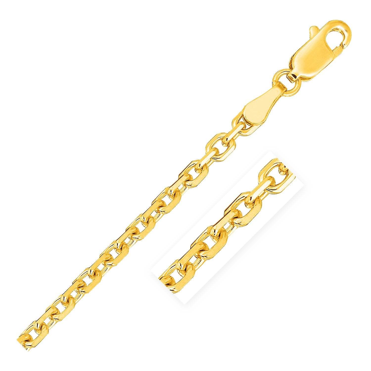 18k Yellow Gold Diamond Cut Cable Link Chain (2.60 mm) - Sable Gold