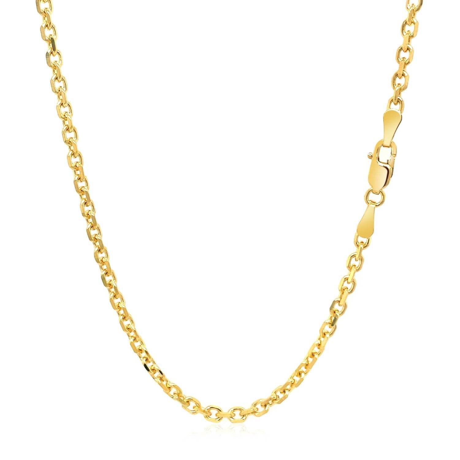 18k Yellow Gold Diamond Cut Cable Link Chain (2.60 mm) - Sable Gold