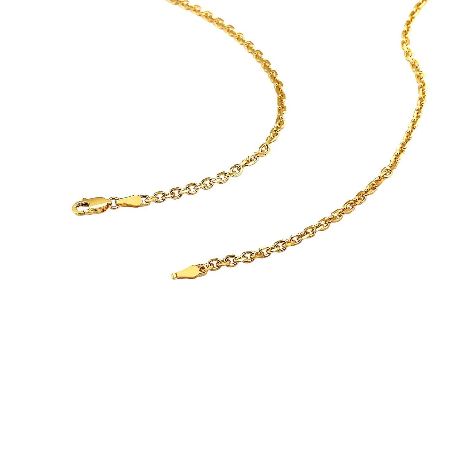 18k Yellow Gold Diamond Cut Cable Link Chain (2.60 mm) - Sable Gold