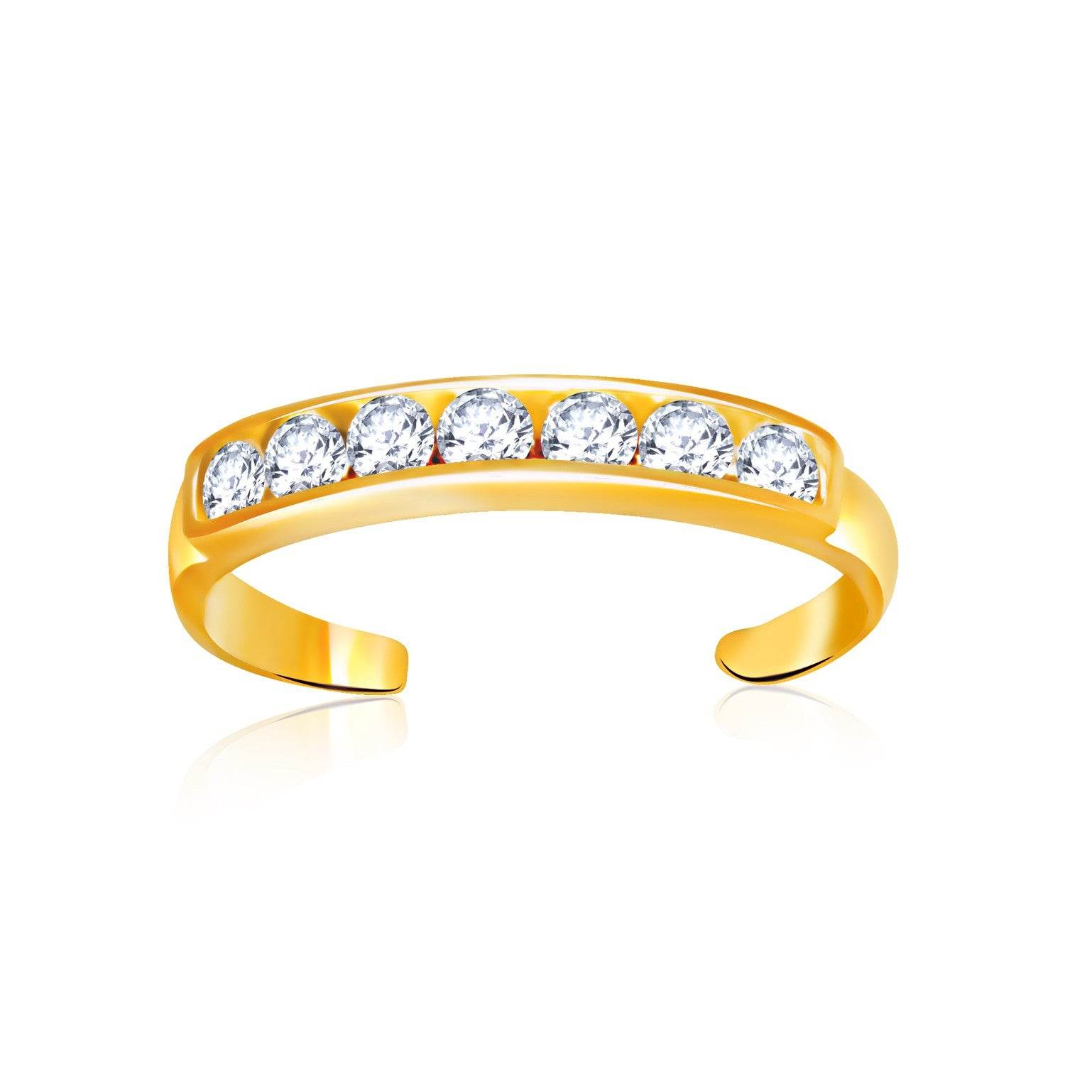 14k Yellow Gold Pave Set Cubic Zirconia Toe Ring - Sable Gold