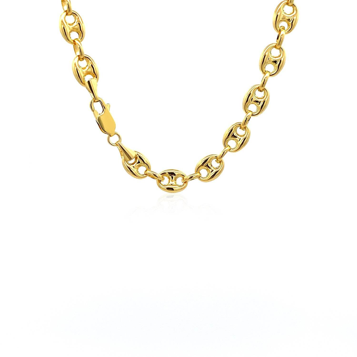 14k Yellow Gold Puffed Mariner Link Chain (6.80 mm) - Sable Gold